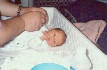 Danny Montgomery in crib